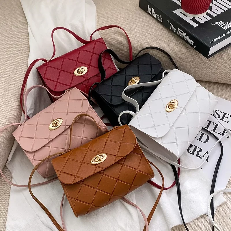 Fashion Simple Women's Bag New Crossbody Bag Mini Shoulder Bag PU Leather Handbag Mobile Phone Coin Purse Bag Small Square Bag_1