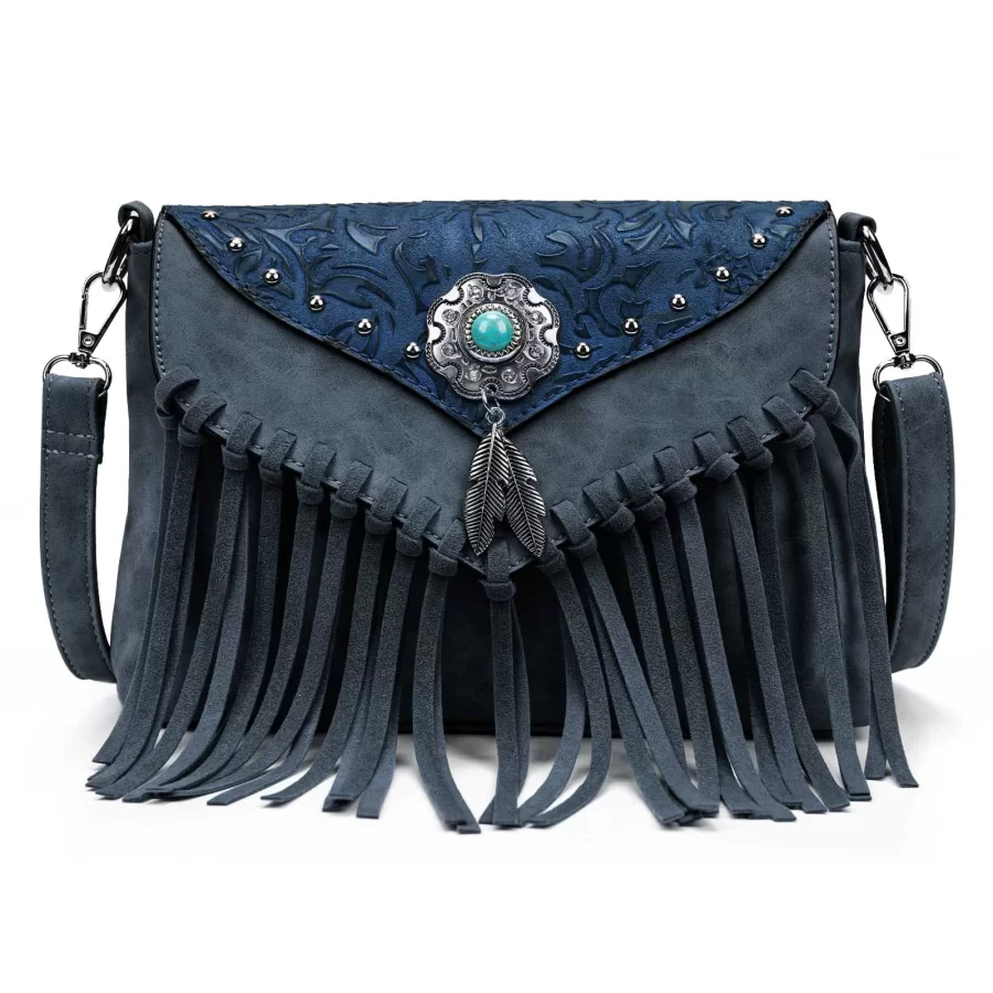 Celela Original Design Shoulder Bag For Women PU Leather Luxury Clutch Designer Handbags Western Purse Fringe Messenger Bag_13