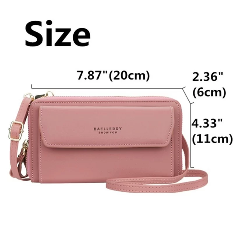 Women Long Wallet Korean Version Crossbody Bag Double Zipper Large Capacity Clutch Bag Shoulder Handbag Female Mobile Phone Bag_5