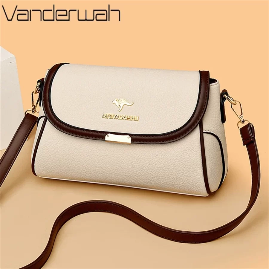 Solid Color High Quality Leather Small Shoulder Bagsfor Women 2024 New Messenger Bags with StrapDesigner Crossbody Bag Sac AMain_1