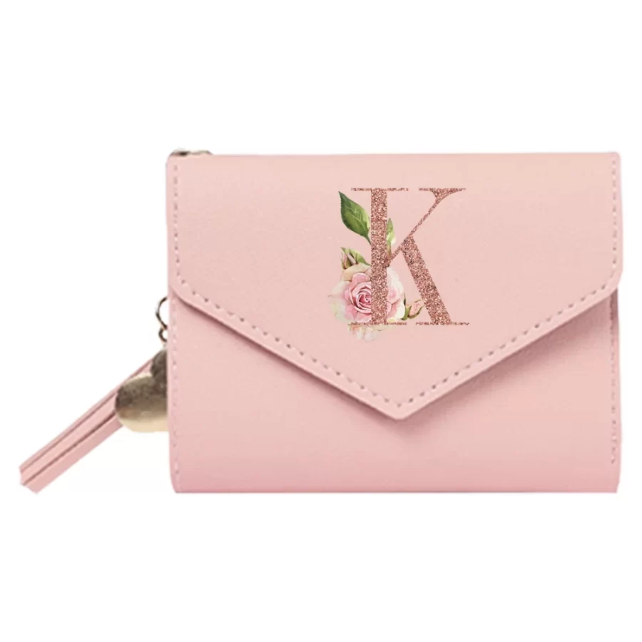 Women's Wallet Clutch Fashion Leather Short Style Purse Multi CaroSlot Coin Purse RFID Blocking Case Rose Gold Pattern_14