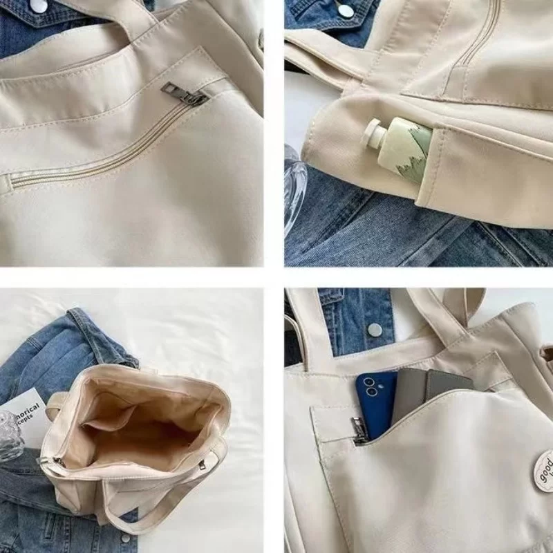 Women's Fashion Shoulder Bag Class Large Capacity Student Tote Bag 2023 New Canvas Commuter Handbag Women Bag_3