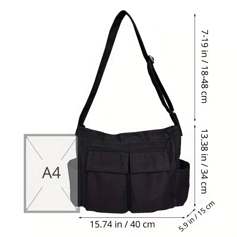 Women's School Messenger Bags For Women Shoulder Ladies Designer Handbag Solid Large Capacity Casual Canvas Shoulder Female Bags_2