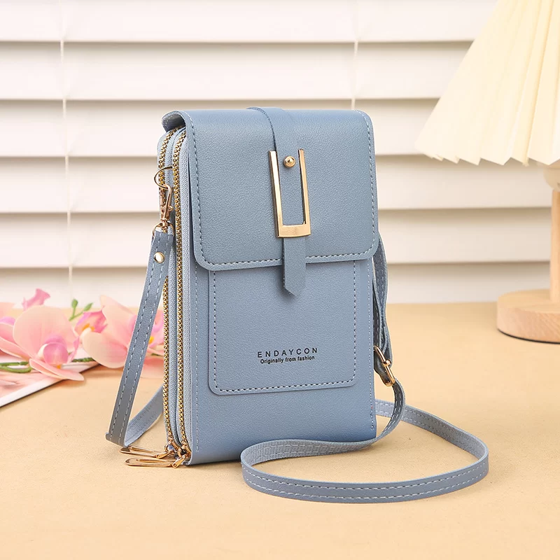 New transparent touchscreen phone bag trend simple crossbody small bag phone women's bag change bag vertical design_1