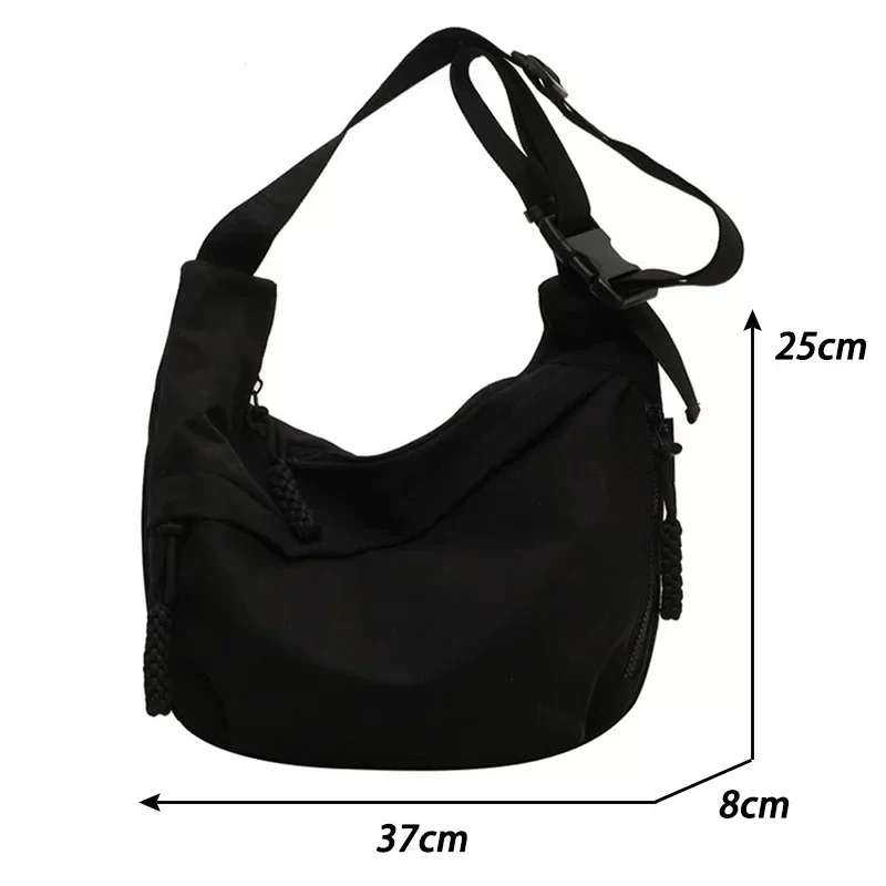 Nylon Hobos Crossbody Bags Solid Casual Zipper Women's Bags 2024 Fashion High Capacity Solid Color Single Shoulder Totes Bag_5