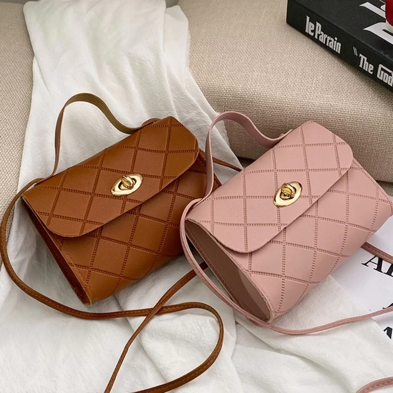 Women's Handbags Striped Square Fresh Age Reducing High Capacity Fine Texture Soft Comfortable Female's Crossbody Bag_4