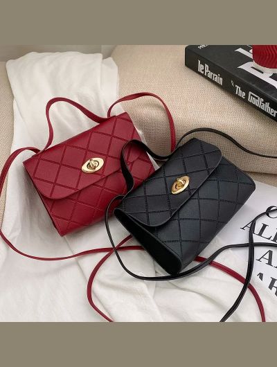 Fashion Simple Women's Bag New Crossbody Bag Mini Shoulder Bag PU Leather Handbag Mobile Phone Coin Purse Bag Small Square Bag