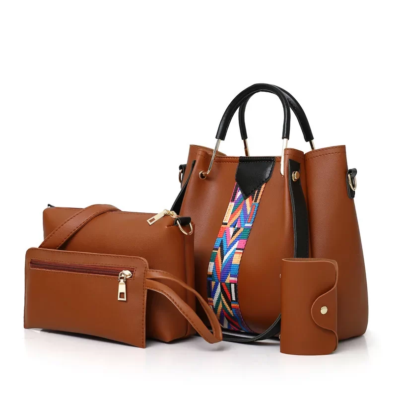 Women's Bag Luxury Handbag Large Capacity Tote 4 Pcs Ladies Bag Fashion Shoulder Bag Wallet Card Bag_12