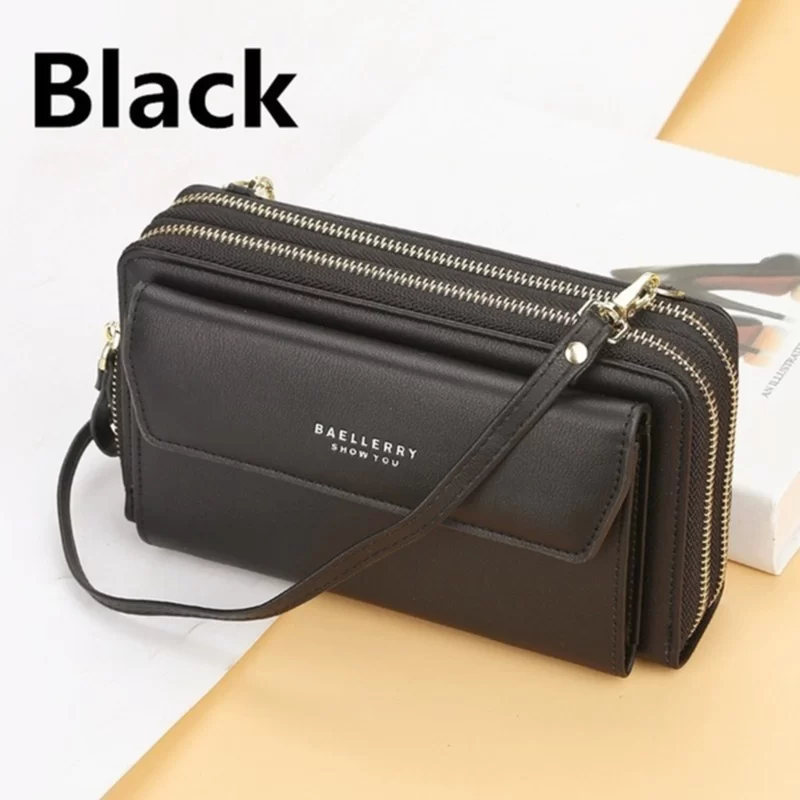 Women Long Wallet Korean Version Crossbody Bag Double Zipper Large Capacity Clutch Bag Shoulder Handbag Female Mobile Phone Bag_19