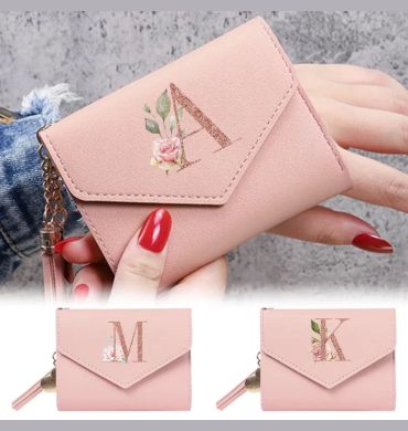 Women's Wallet Clutch Fashion Leather Short Style Purse Multi CaroSlot Coin Purse RFID Blocking Case Rose Gold Pattern