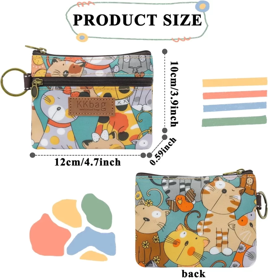 Cute Animals Wallet Zipper Purse Cartoon Small Coin Purse Lightweight Storage Bag Money Bag Key Card Holder For Student Women_3