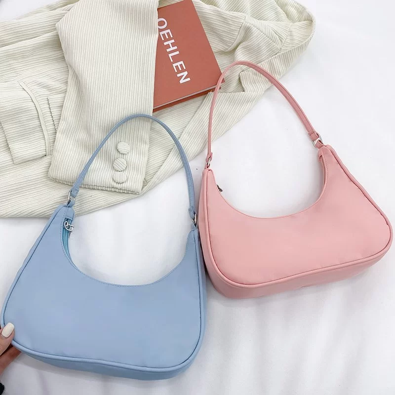 Women Bags Armpit Shoulder Bag Small Shoulder Purse Nylon Underarm Bags Clutch Women Hobos Summer Simple Handbags Bolso Feminina_2