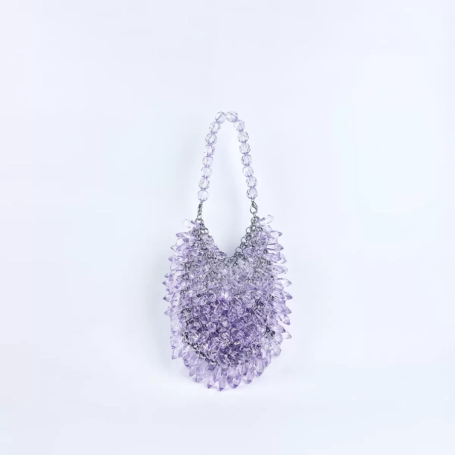 Small and Handmade Acrylic Solid Color Beads Women's Handheld Water Drop Bag Fashionable and Elegant Dinner Bag_10