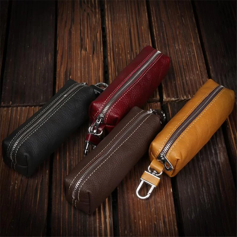 Genuine Cow Leather Men Women Key Bag Small Business Kay Case Women Housekeepers Wholesale purse keychain  keychain wallet_2