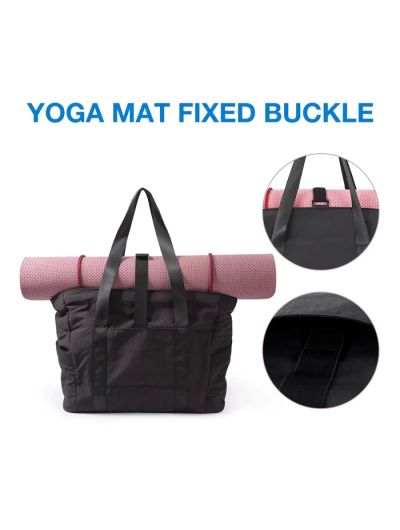 BAGSMART Women Tote Bag University Laptop Travel Tote diaper Gym Tote Yoga Bag with Yoga Mat Buckle for Sports College Work-ll