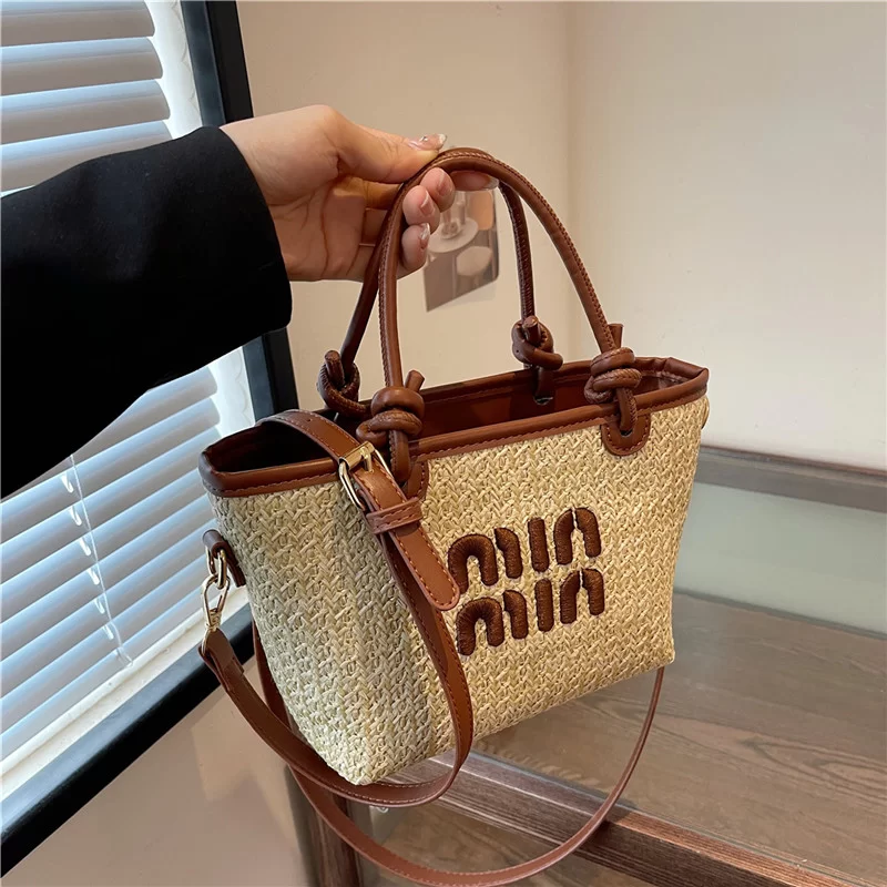 2024 Summer Beach Bag Designer Luxury Tote Shoulder Bags For Women Crossbody Messenger Square Hand Straw Bag Purse Free Shiping_6