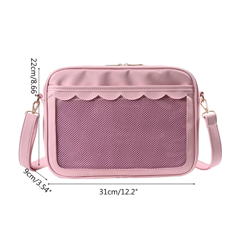 Japanese Harajuku Ita Bag for Women PU Transparent Pocket Itabag High School Girls Uniform JK Crossbody Shoulder Bag_2