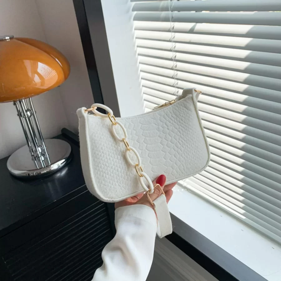 Fashion Felt Cloth Pattern Shoulder Bags For Women Small Handle Underarm Bag Clutch Luxury Solid Color Female Handbag With Purse_11