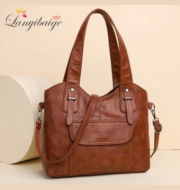 Multiple Pockets Large Capacity Ladies Hand Bags Luxury Soft Leather Handbags High Quality Women Bags Designer Shoulder Bag 2024