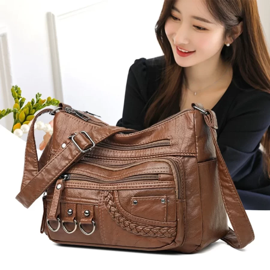 Pu Leather Crossbody Shoulder Bags Multi-pocket Ladies Luxury Purses and Handbags Women's Bag_1