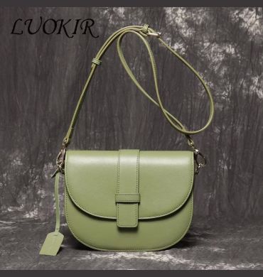 LUOKIR New Women's Genuine Leather Shoulder Crossbody Bag Fashionable Versatile Envelope Bag Half-Moon Shell Bag Phone Bag