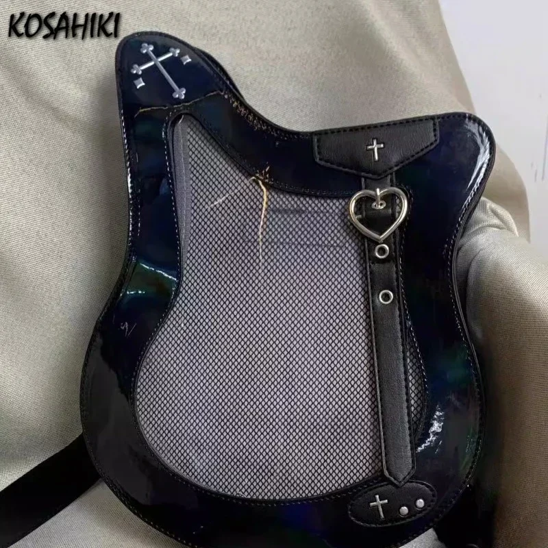 Personality Holographic Trendy Women's Handbags Sweet Cool Y2k Aesthetic Shoulder Crossbody Bag New Vintage Transparent Ita Bags_8