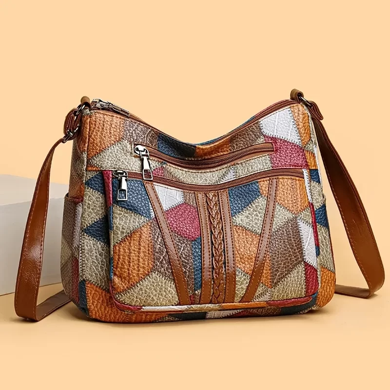 Women's Elegant Vintage Crossbody Bag Trendy HandBag Fashion Multi-pockets Shoulder Bag All-match Retro Crossbody Bag for Daily_7