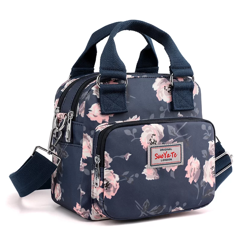 Brand Women Crossbody Bag portable Female Shoulder bags Printed Flower Nylon Messenger Bags Multi-pocket Ladies Handbags Bolsa_2