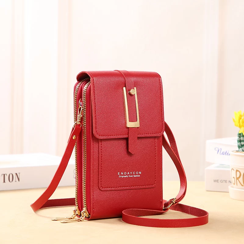 Touch Screen Cell Phone Women Bags Soft Leather Wallets Hand Purses Crossbody Bags for Women Small Handbag Cheap Women's Bags_12