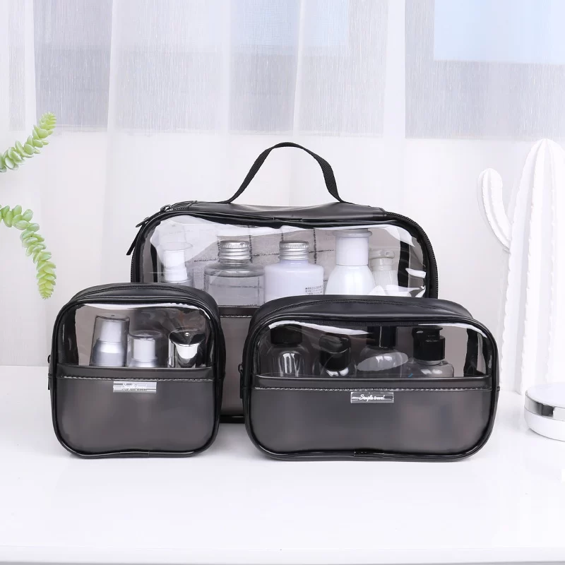 PVC waterproof transparent cosmetic bag wash bath storage bag travel multi-function storage bag cosmetic handbag tool box_6