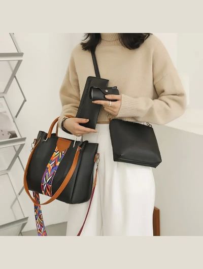 Women's Bag Luxury Handbag Large Capacity Tote 4 Pcs Ladies Bag Fashion Shoulder Bag Wallet Card Bag