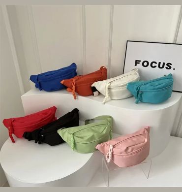 Canvas Running Waist Casual Fanny Packs Sport Chest Bag Banana bag for Women Sling Crossbody Waist Pack Half Moon Belt Bag