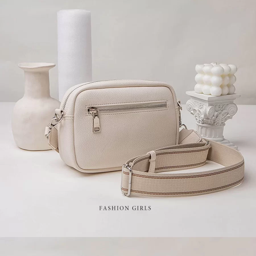 New Lychee Pattern Small Square Bag Comfortable Weaving Strap Style Wide Shoulder Strap Small Bag Single Shoulder Crossbody Bag_1