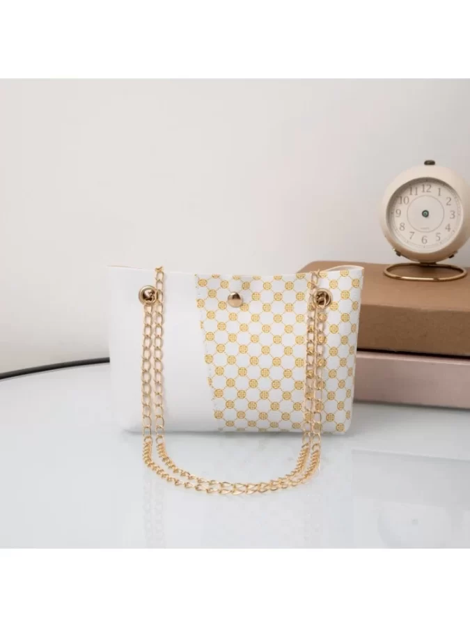 Bag 2024 new trendy fashion polka dot printing chain bucket bag one shoulder messenger bag one piece delivery_3