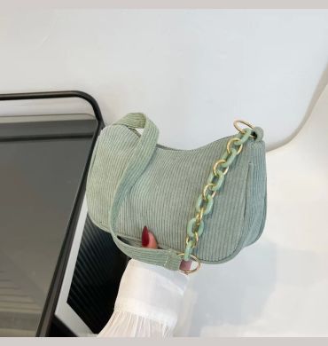 Korean Fashion Vintage Handbags Women Summer Corduroy Underarm Bag Zipper Shoulder Small Bags Female Soft Casual Clutch Handbag