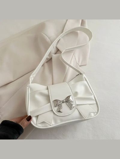 Trendy Bow Shoulder Bag Handbag Casual Underarm Bag Daily Commuting Bags PU Leather Lady Banquet Bag Business Women's Bags