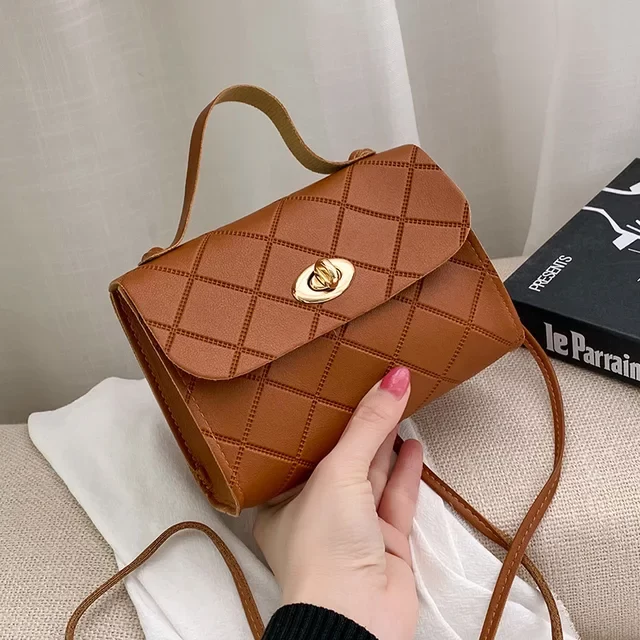 Fashion Simple Women's Bag New Crossbody Bag Mini Shoulder Bag PU Leather Handbag Mobile Phone Coin Purse Bag Small Square Bag_9