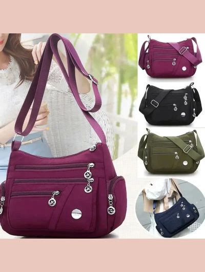 Large Capacity Women Crossbody Bag Waterproof Tote Casual Nylon Shoulder Bag Purse Handbag Lightweight Travel Messenger Bag