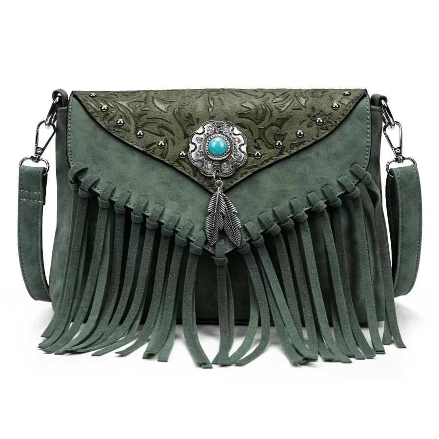 Celela Original Design Shoulder Bag For Women PU Leather Luxury Clutch Designer Handbags Western Purse Fringe Messenger Bag_14