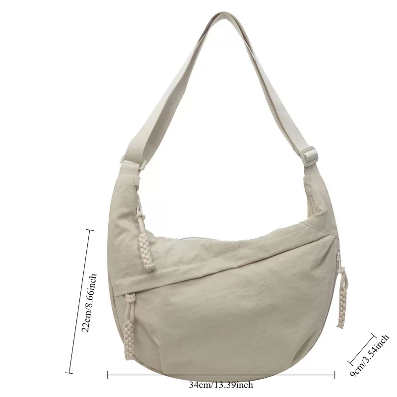 Nylon Fabric Shoulder Bag New High Capacity Women's Crossbody Messenger Bag Leisure Versatile Shoulder Hobos Bag_6