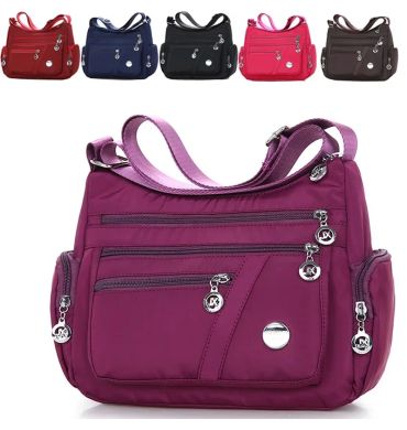 Large Capacity Women Crossbody Bag Waterproof Tote Casual Nylon Shoulder Bag Purse Handbag Lightweight Travel Messenger Bag