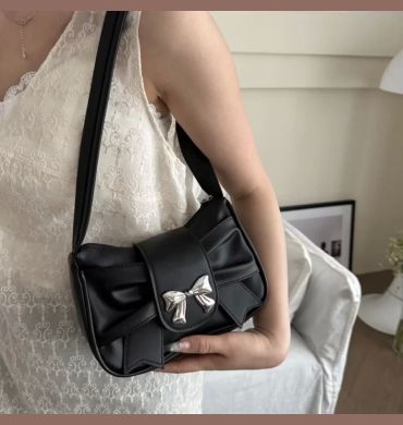 Trendy Shoulder Bag Hot Sale Casual PU Leather Totes Bag Retro Large Capacity Business Women's Bag Lady Bow Handbag Underarm Bag