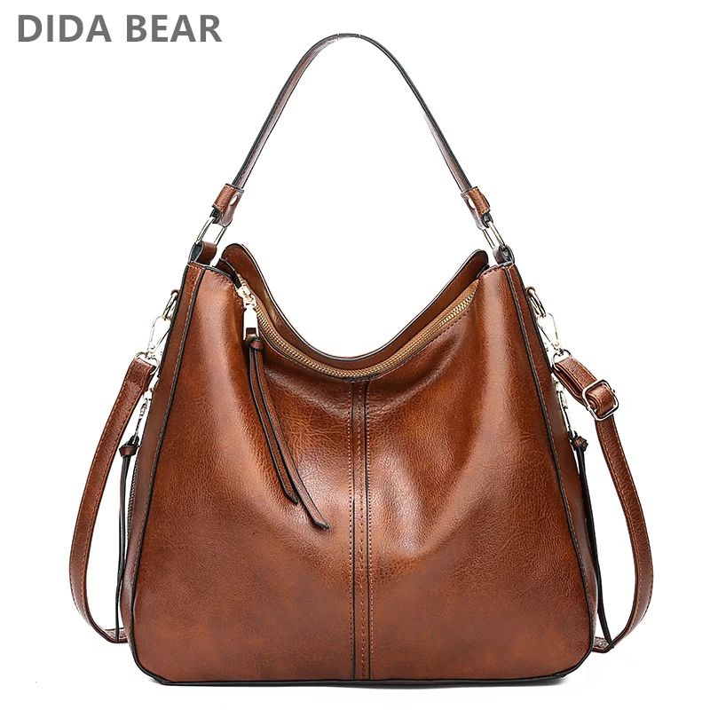 DIDABEAR Hobo Bag Leather Women Handbags Female Leisure Shoulder Bags Fashion Purses Vintage Bolsas Large Capacity Tote bag_1