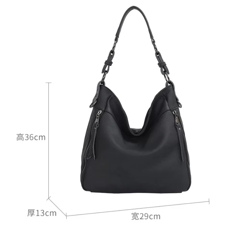 High Quality Women's Real Cow Leather Luxury Handbag, Versatile Ladies' Large Capacity Shoulder Crossbody High-end Commuting Bag_4