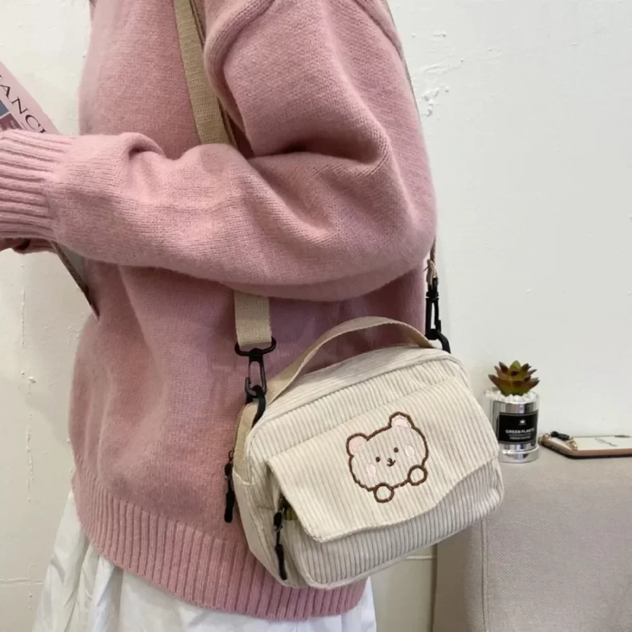 Cute Cartoon Bear Winter New Women's Bags Are Fashionable Casual Comfortable Simple Generous Crossbody Shoulder Handbag_1