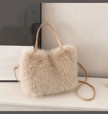 Faux Fur Tote Bag Women's Bucket Plush Luxury Design Ladies Handbags Soft Winter Crossbody Shoulder Bags Bolsa Feminina