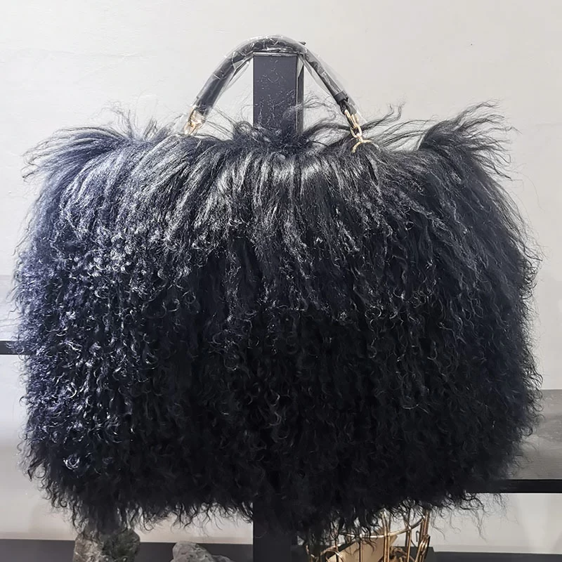 Luxury Real Fur Pearl Chain Shoulder Bag for Women Designer Purses and Handbags Women's Party Clutch Crossbody Bag High Quality_12