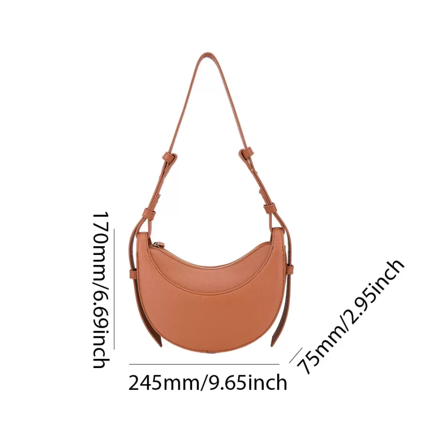 Women Tote Bags Casual Hobo Bag Luxury Brand Handbag Large Capacity PU Half Moon Crescent Bag Saddle Shoulder Bag Commuting Bag_5