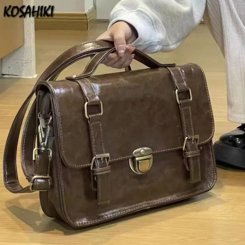 Japanese Students Vintage Women Handbags Crossbody Streetwear Preppy Y2k Fashion Messenger Bag Trendy All Match Casual Backpacks_1