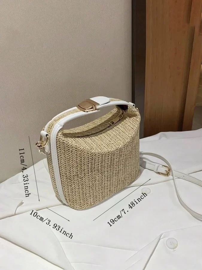 2024 Summer New Grass Weaving Small Bag Casual Women's Bag Handheld One Shoulder Crossbody Bag_3